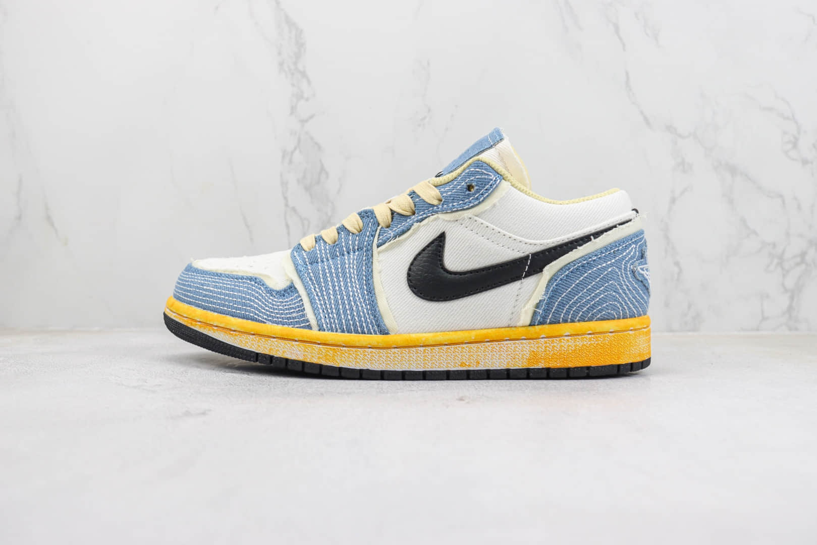 乔丹Air Jordan 1 Low纯原版本低帮AJ1丹宁牛仔刺子绣板鞋 莆田AJ货源 (ID:100000) - 图片1