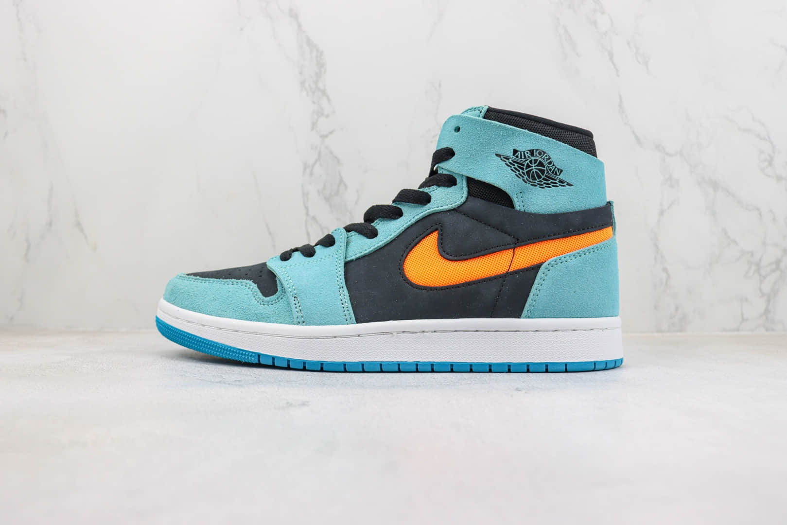 乔丹Air Jordan 1 High Zoom CMFT 2纯原版本高帮AJ1黑蓝橙色麂皮篮球鞋 莆田AJ货源 (ID:100035) - 图片1