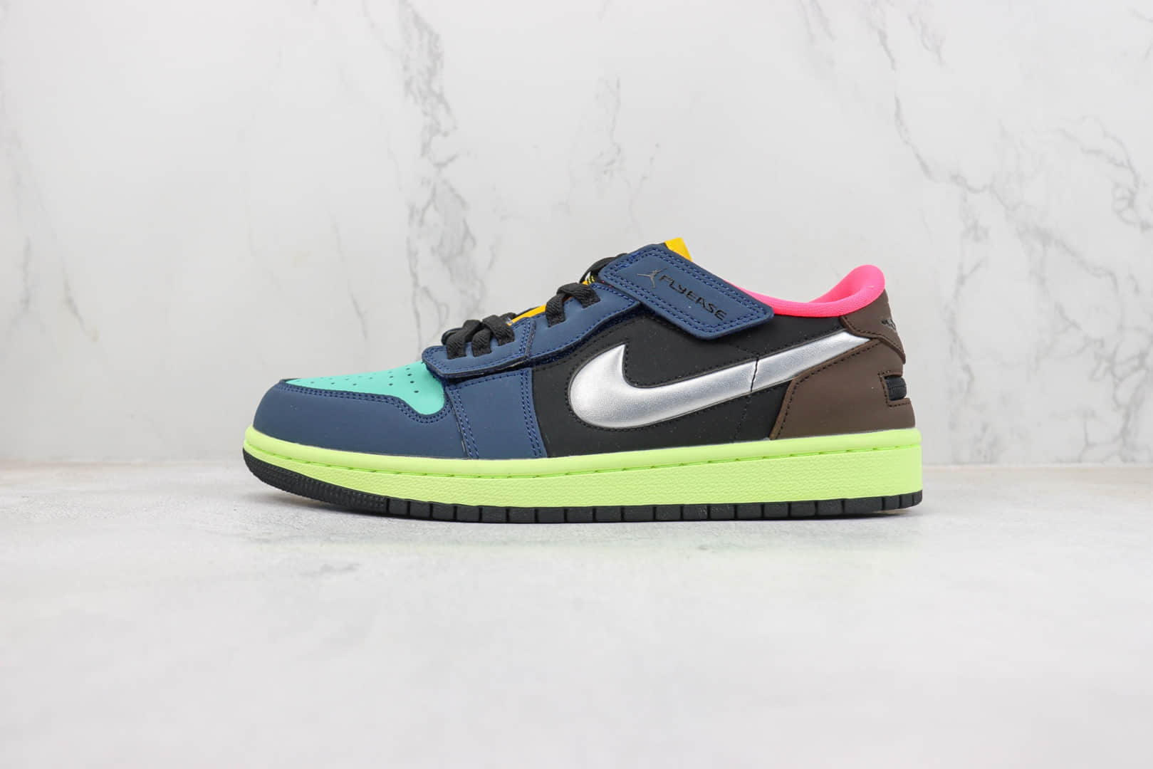 乔丹Air Jordan 1 Low FlyEase “Bio Hack”纯原版本低帮AJ1拉链款彩色拼接板鞋 莆田复刻鞋货源 (ID:100043) - 图片1