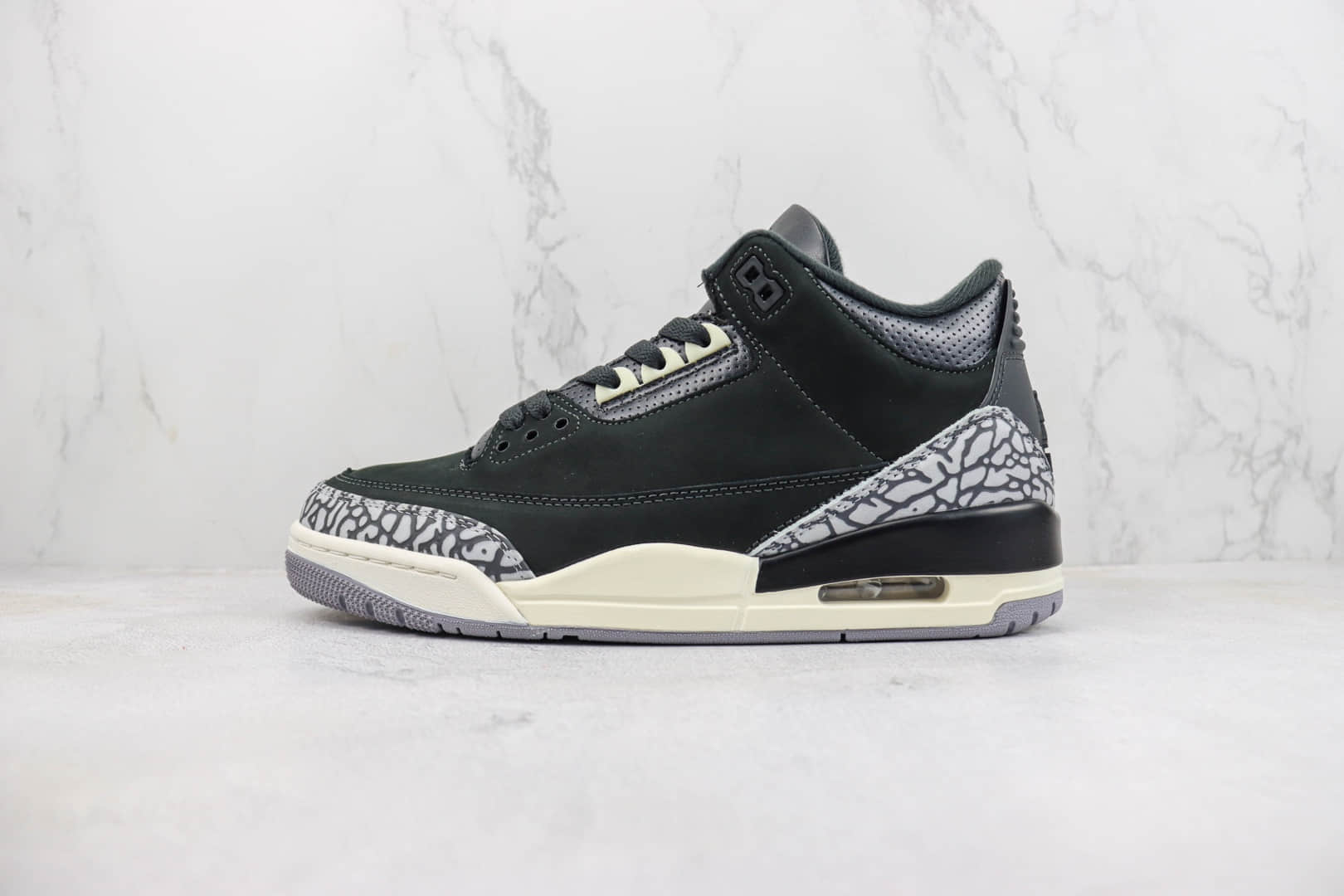 乔丹Air Jordan 3 “Off Noir”纯原版本AJ3黑水泥翻毛皮篮球鞋 莆田AJ货源 (ID:100067) - 图片1