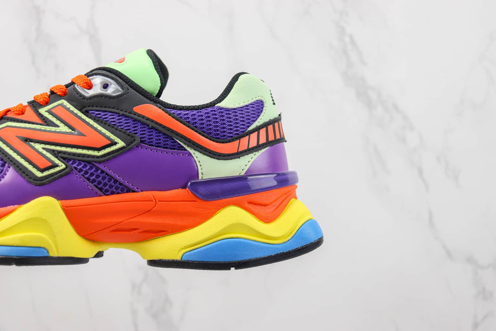 新百伦New Balance 9060纯原版本NB9060彩色拼接千禧风小象蹄复古慢跑鞋 莆田新百伦货源 货号：U9060NBX