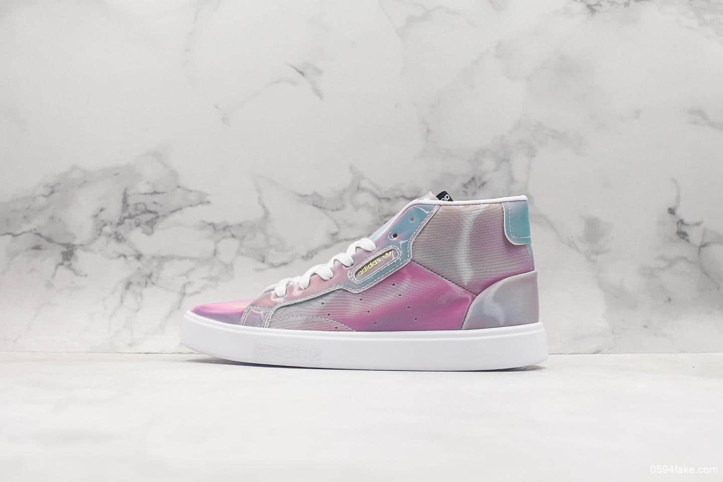 阿迪达斯adidas Originals Sleek Mid W公司级版本三叶草时髦平底系列中帮经典百搭休闲运动5D炫彩高帮板鞋杨幂代言款 (ID:10012) - 图片1