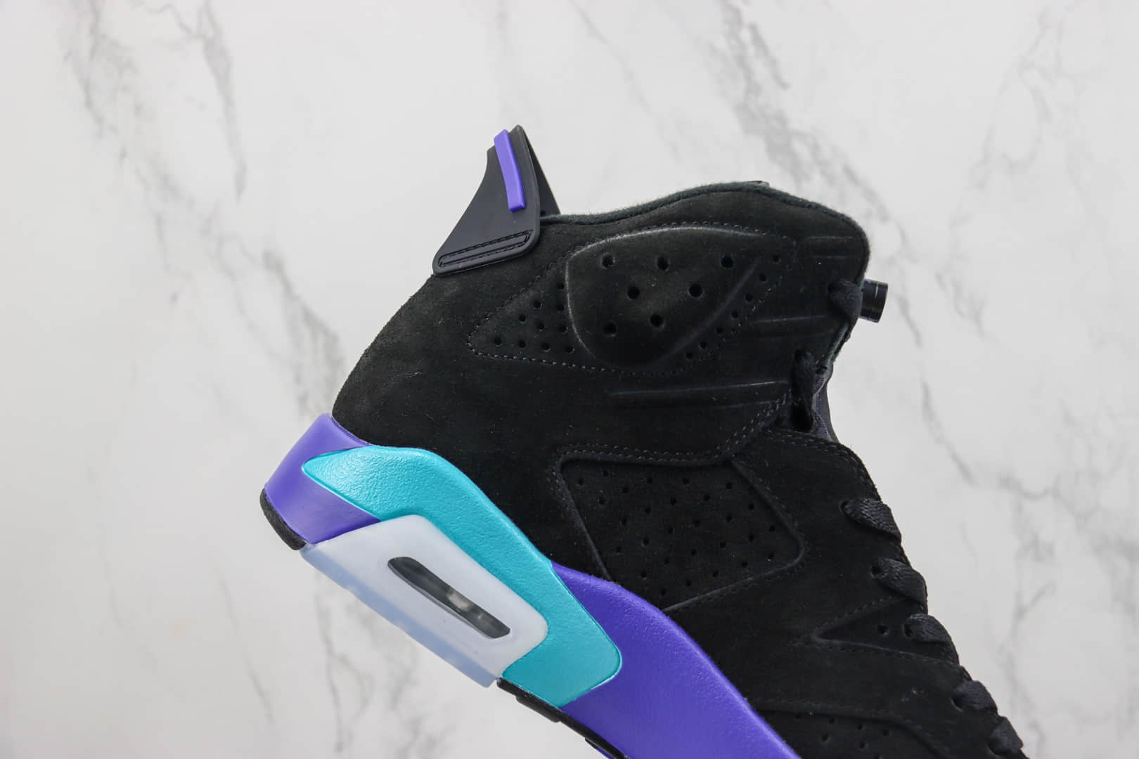 乔丹Air Jordan 6 “Aqua”纯原版本AJ6黑紫麂皮篮球鞋 莆田AJ货源 货号:CT8529-004