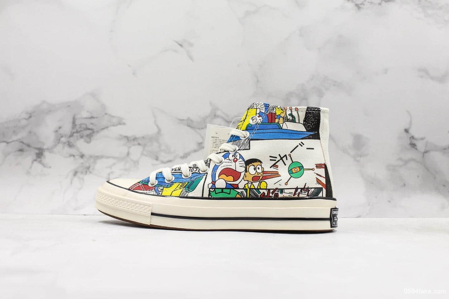 匡威DORAEMON X Converse 1970s联名哆啦A梦真标硫化高帮帆布鞋卡通原盒软蓝底 (ID:10020) - 图片1