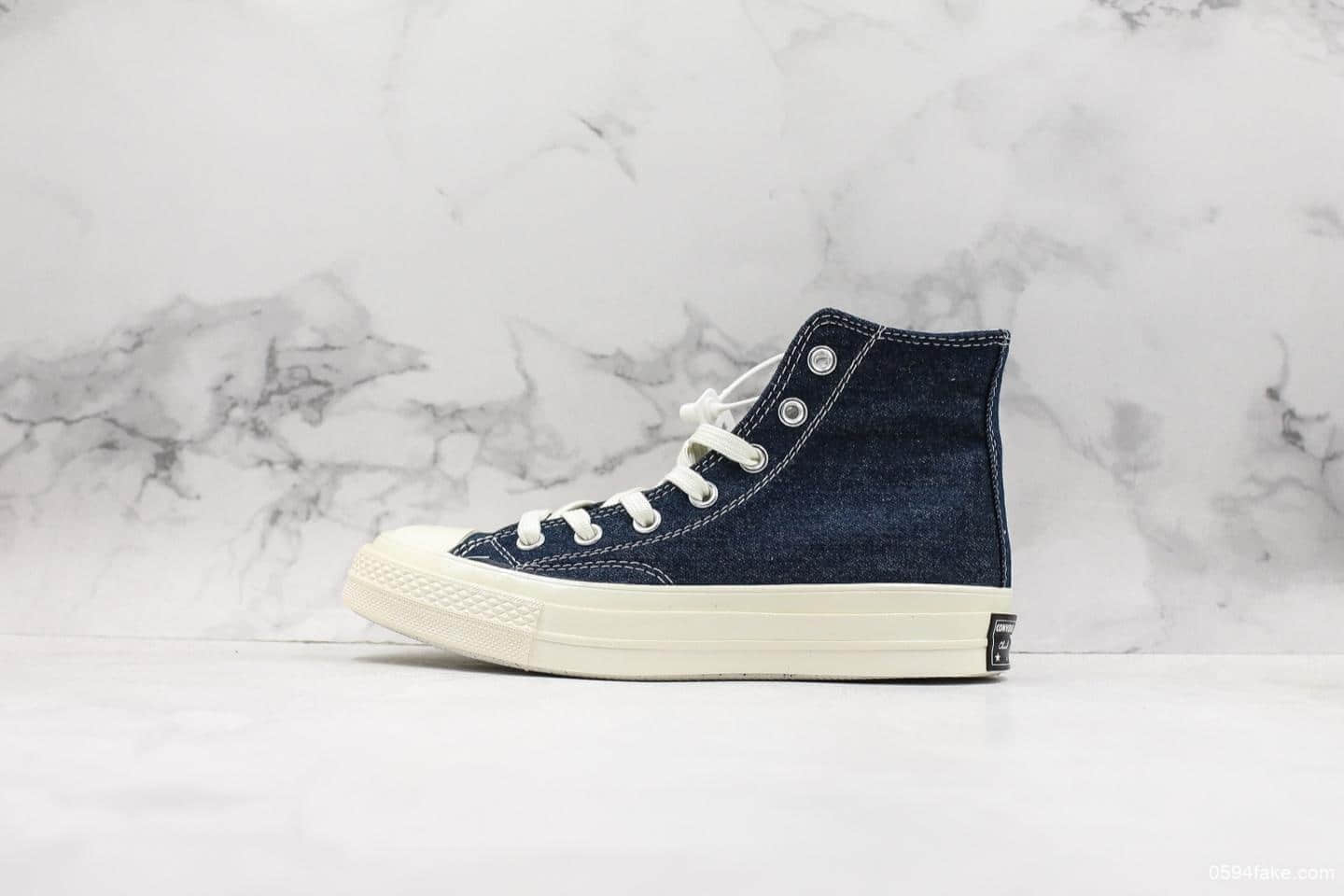 匡威Converse Chuck Taylor All Star 1970 OX Light denim blue真标硫化蓝底双围条版本复古三星标高帮运动硫化板鞋深蓝丹宁牛仔 (ID:10129) - 图片1