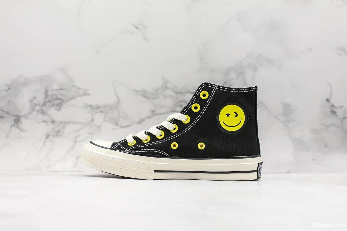 匡威CONVERSE Chuck Taylor 1970s美国官网定制最新笑脸款经典三星标正确软底蓝底原盒钢印鞋垫钢印全网目前唯一正确最高版本大几率过验侧标完美细节到位全新工艺升级 (ID:10145) - 图片1