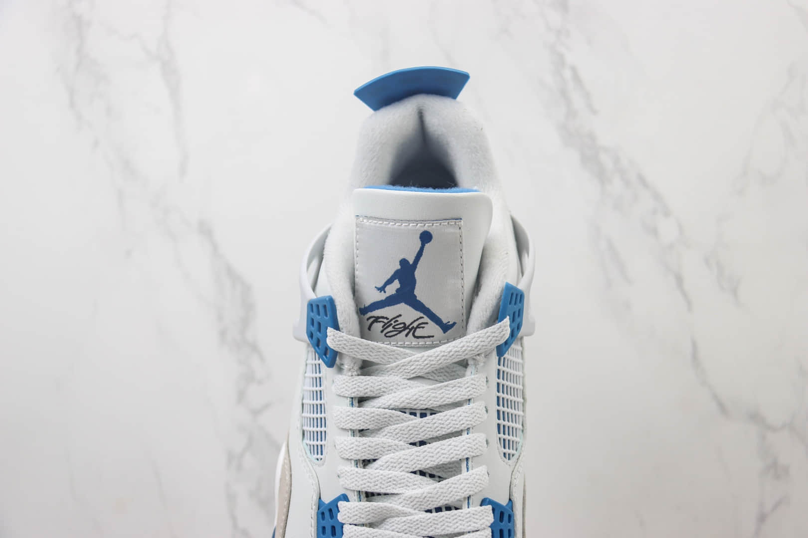 乔丹Air Jordan 4 “Military Blue”纯原版本元年AJ4白蓝灰篮球鞋 莆田复刻鞋货源 货号:FV5029-141