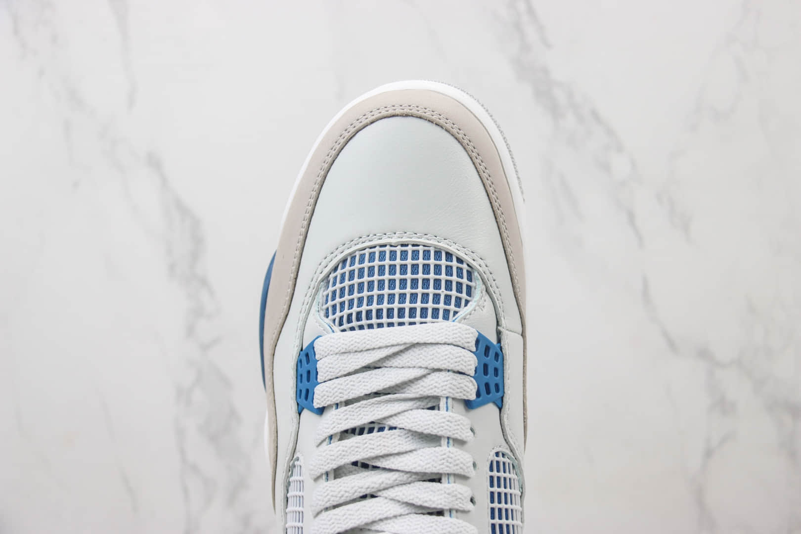 乔丹Air Jordan 4 “Military Blue”纯原版本元年AJ4白蓝灰篮球鞋 莆田复刻鞋货源 货号:FV5029-141