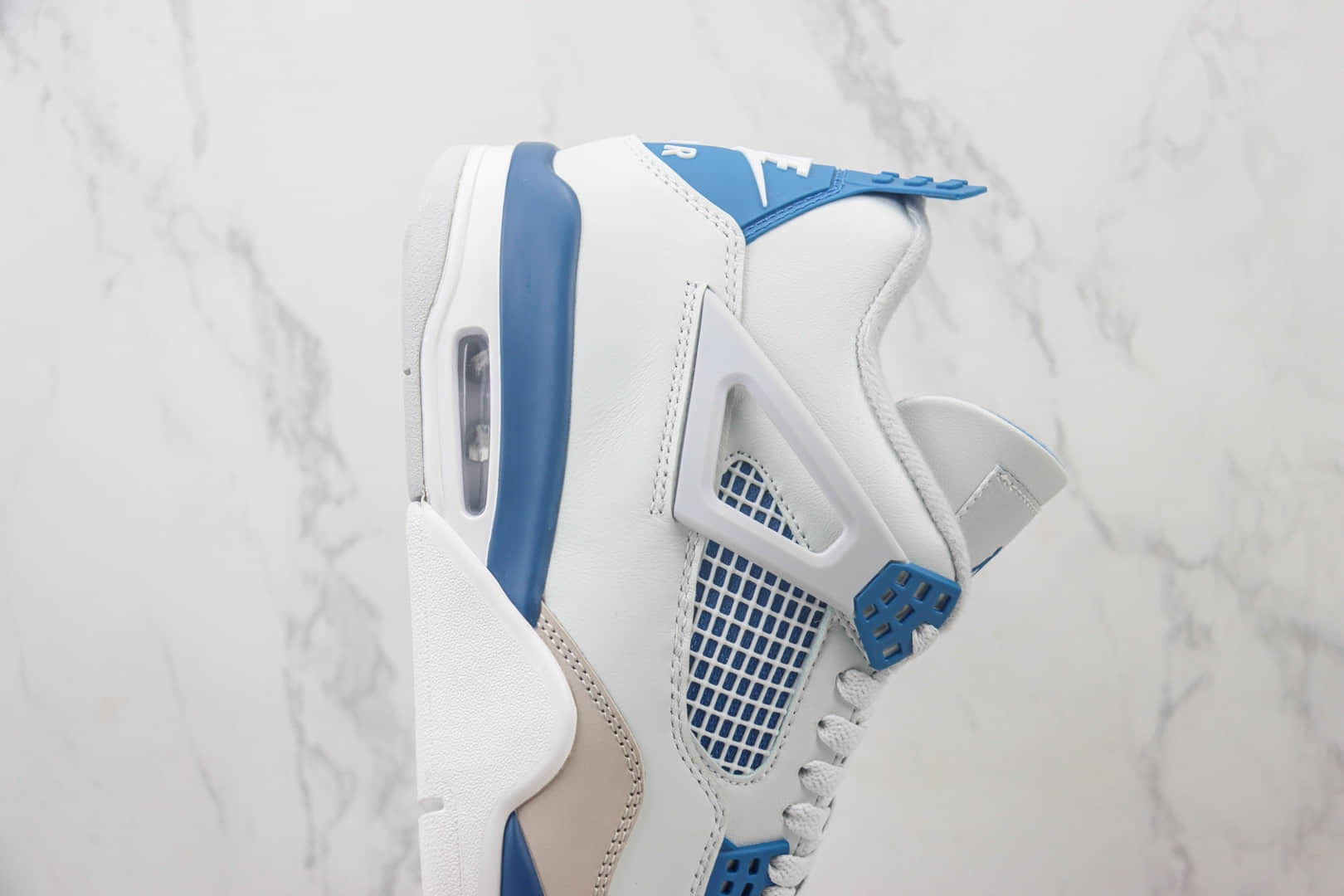 乔丹Air Jordan 4 “Military Blue”纯原版本元年AJ4白蓝灰篮球鞋 莆田复刻鞋货源 货号:FV5029-141