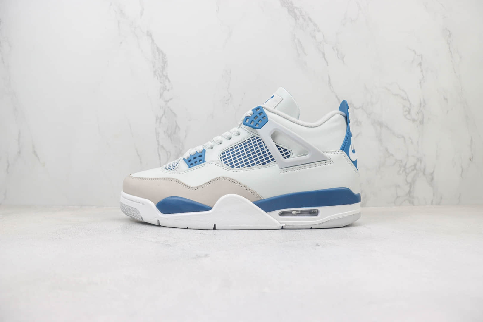 乔丹Air Jordan 4 “Military Blue”纯原版本元年AJ4白蓝灰篮球鞋 莆田复刻鞋货源 货号:FV5029-141