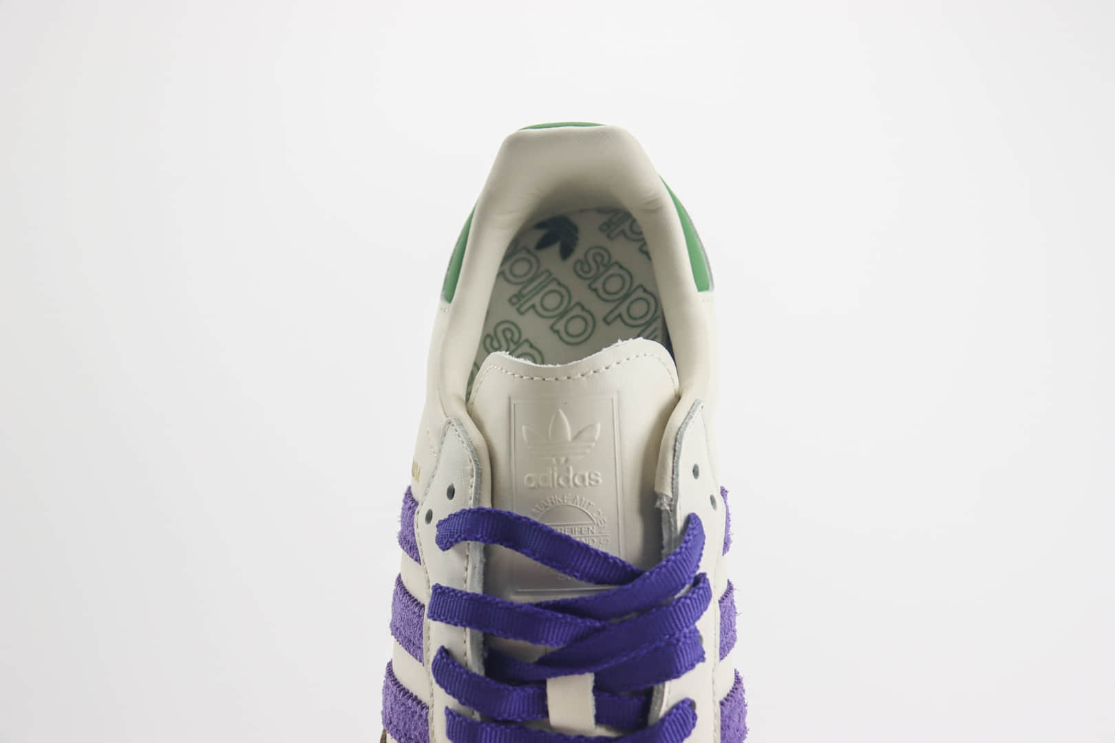阿迪达斯adidas originals Samba OG纯原版本三叶草桑巴白紫绿德训鞋 莆田阿迪达斯货源 货号:ID8349