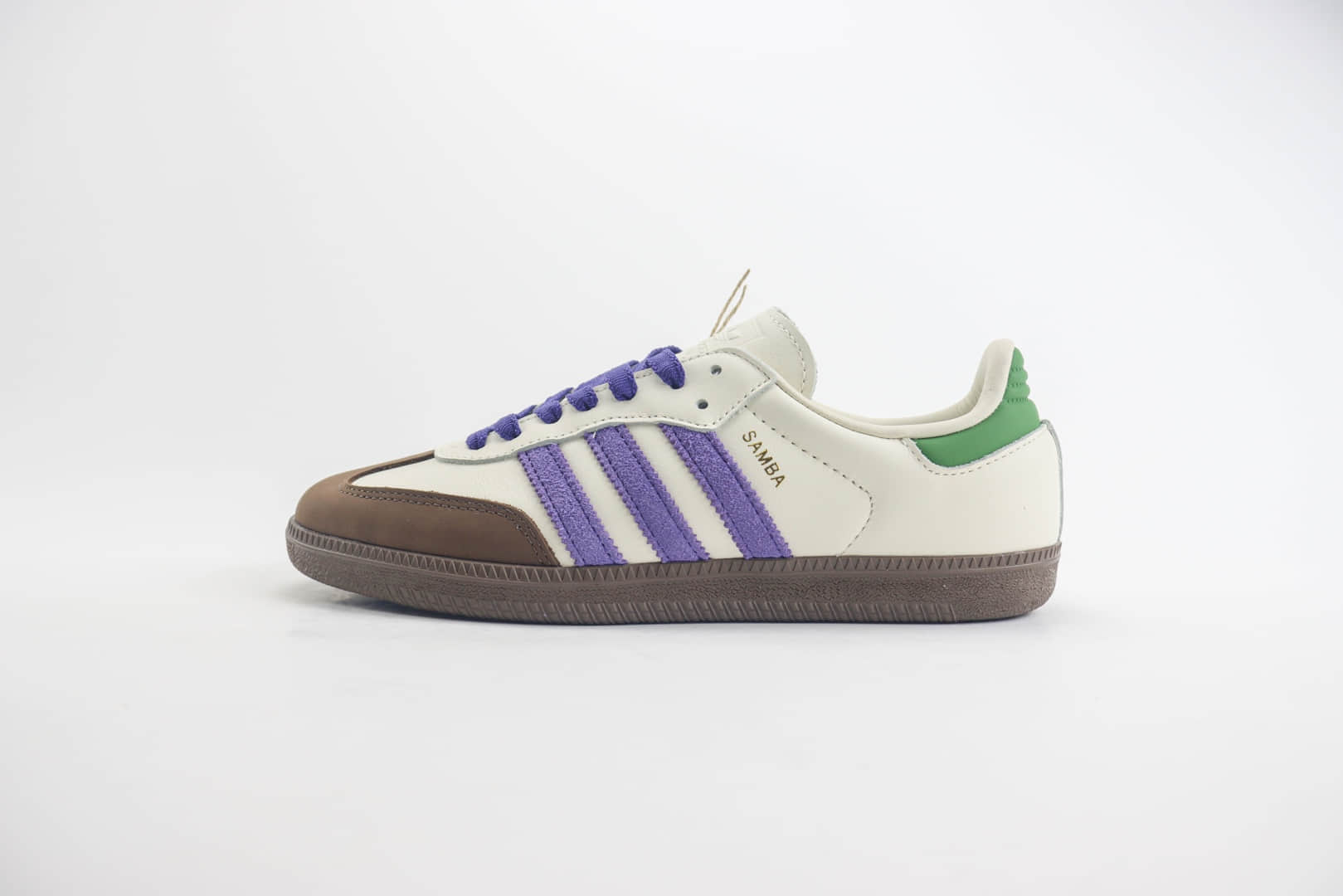 阿迪达斯adidas originals Samba OG纯原版本三叶草桑巴白紫绿德训鞋 莆田阿迪达斯货源 货号:ID8349