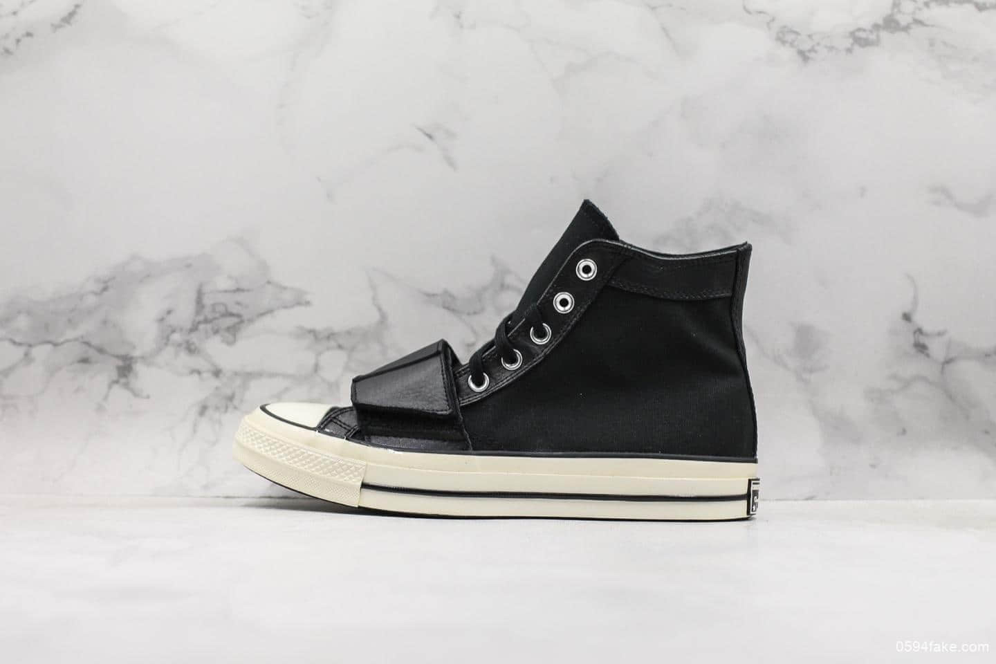 匡威Neighborhood x Converse Chuck Taylor 70s Hi联名款高帮硫化板鞋魔术贴高黑白真标品质明星同款 (ID:10308) - 图片1
