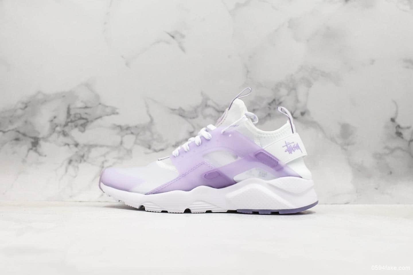 耐克Nike Air Huarache Run Premium 4代华莱士复古慢跑鞋公司级版本紫色网纱半透明新款配色 (ID:10364) - 图片1