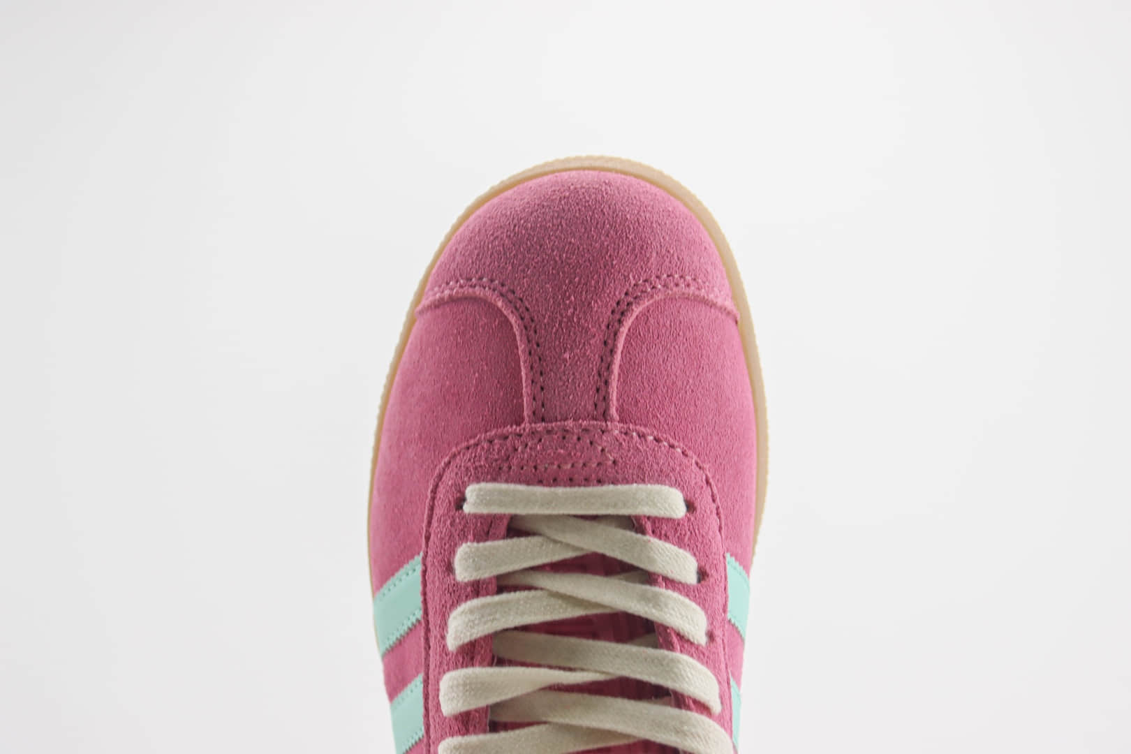 阿迪达斯adidas Originals Gazelle INdoor纯原版本三叶草粉蓝色麂皮板鞋 莆田阿迪达斯货源 货号:IH5015