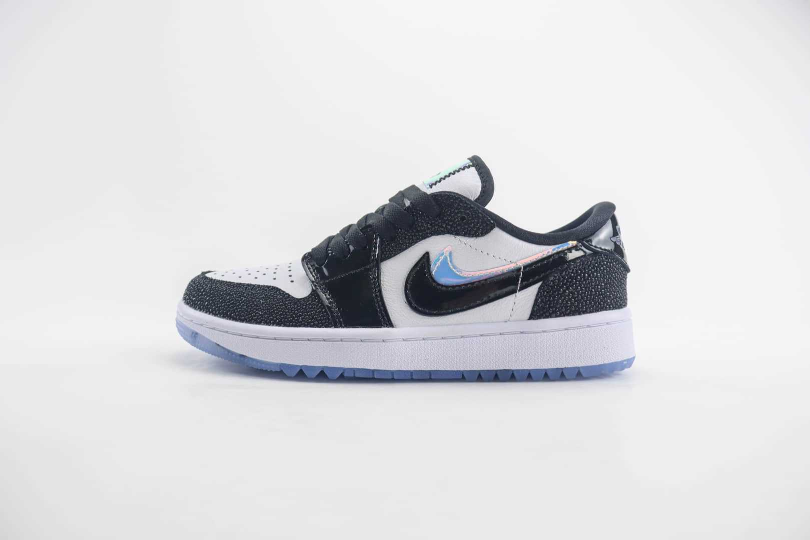 乔丹Air Jordan 1 Low Golf纯原版本高尔夫AJ1镭射漆皮黑白熊猫板鞋 莆田AJ货源 货号:FZ4159-100