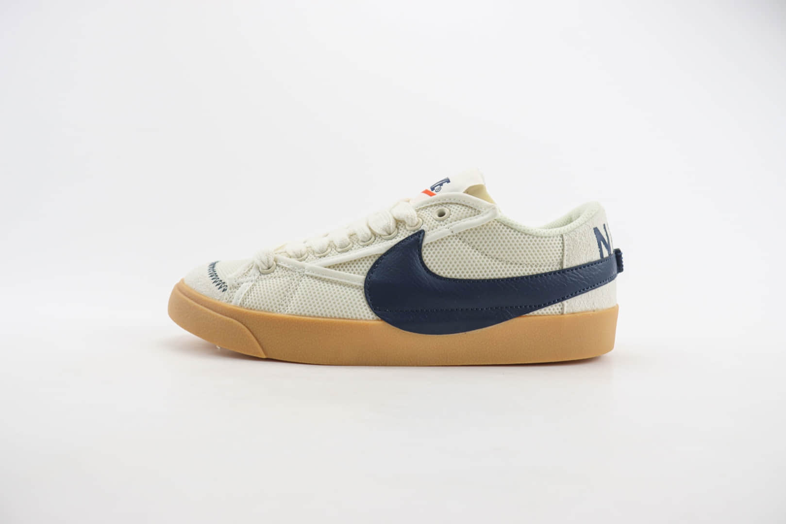 耐克Nike Blazer Low‘77 Jumbo纯原版本开拓者米白黑网面板鞋 莆田耐克货源 (ID:104431) - 图片1