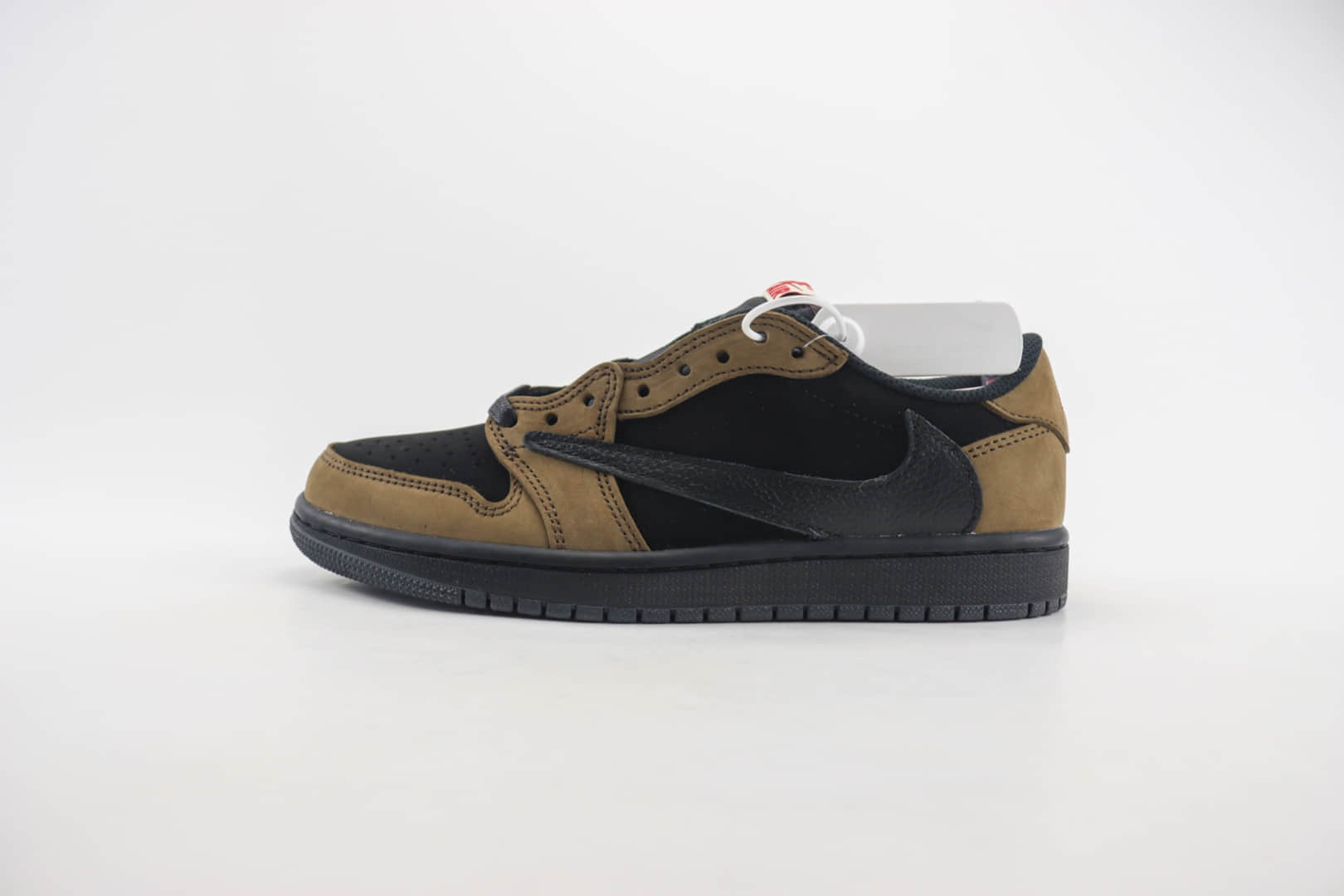 乔丹Travis Scott x Air Jordan 1 Low纯原版本低帮AJ1联名敏感内容黑棕倒钩板鞋 莆田AJ货源 货号:DM7866-202