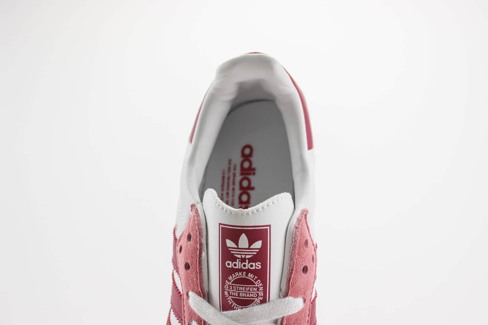 阿迪达斯adidas originals Samba纯原版本桑巴白粉红爱心板鞋 莆田阿迪达斯货源 货号:FW2414