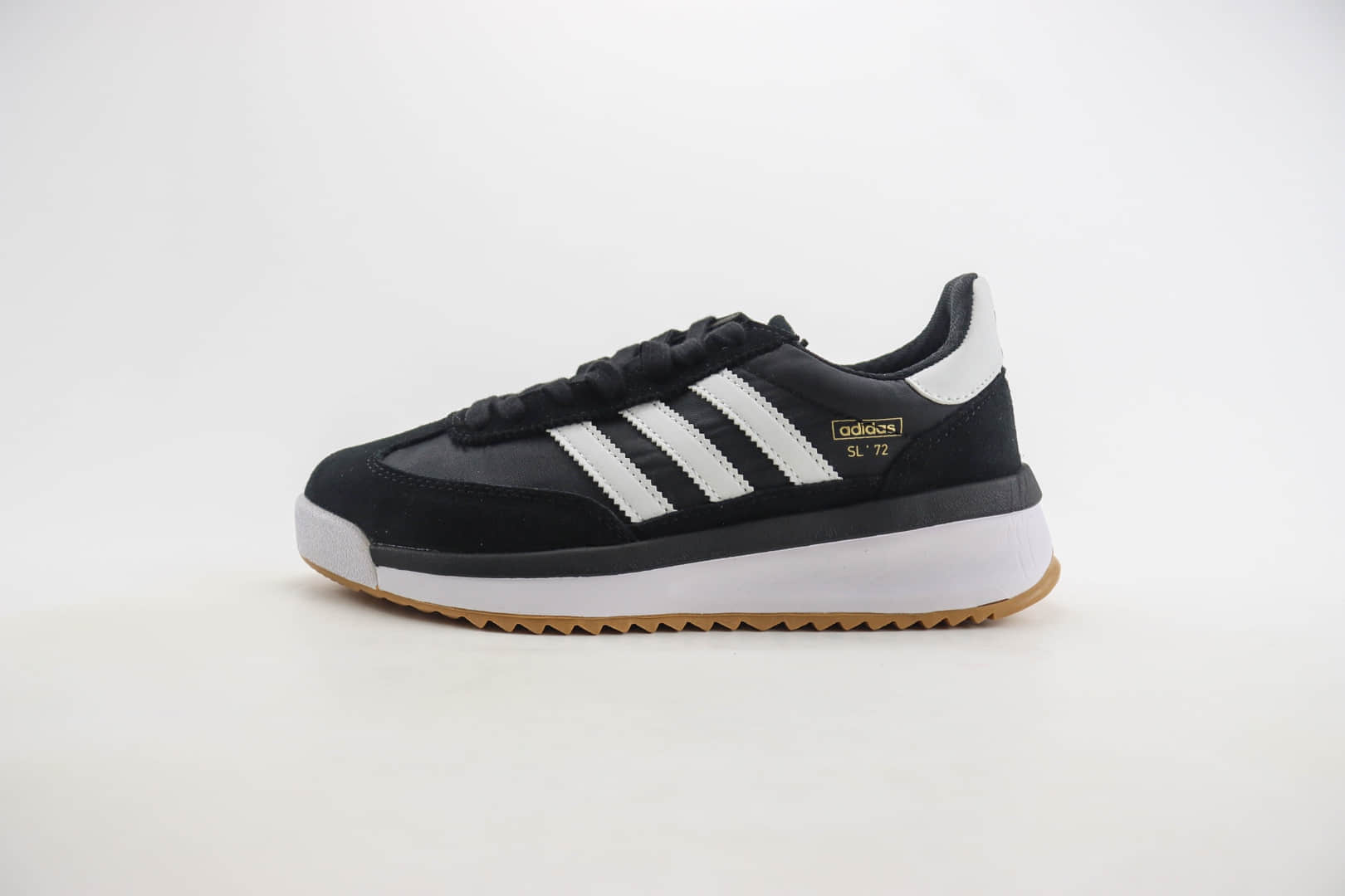 阿迪达斯adidas Originals SL 72 RTN纯原版本黑白生胶增高板鞋 莆田复刻鞋货源 (ID:105879) - 图片1