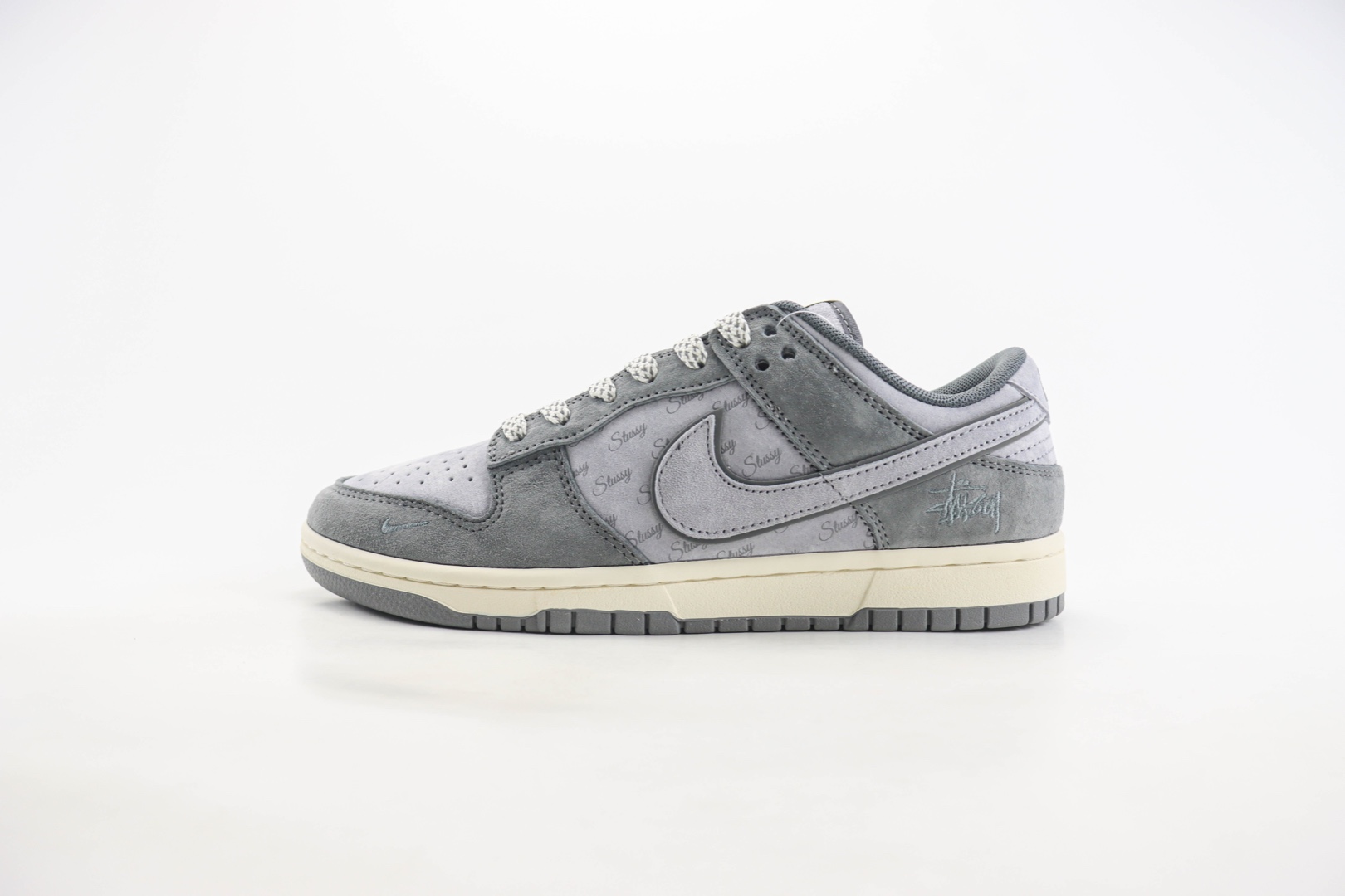 耐克Stussy x Nike SB Dunk Low纯原版本低帮SB Dunk灰紫色斯图西联名板鞋 莆田耐克货源 (ID:107483) - 图片1
