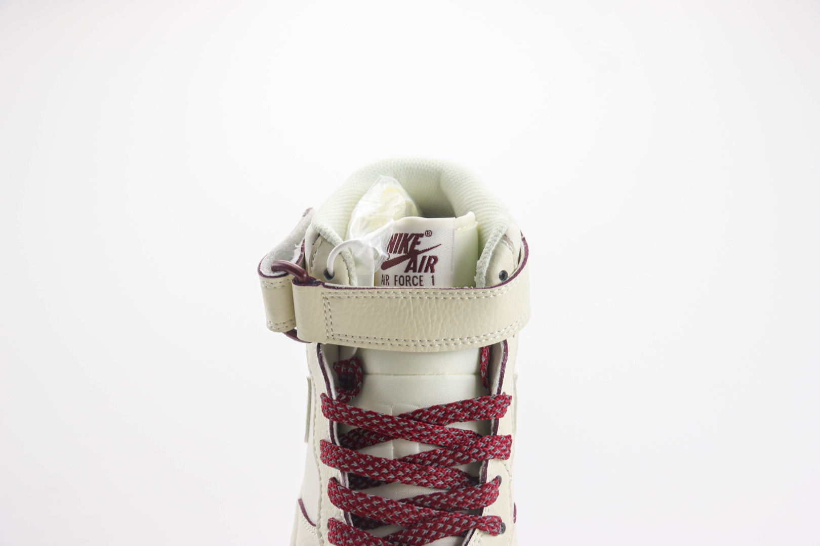 耐克Nike Air Force 1 Mid纯原版本空军一号AF1酒红珠光勾中帮板鞋 莆田天花板AF1 货号：SG2356-803