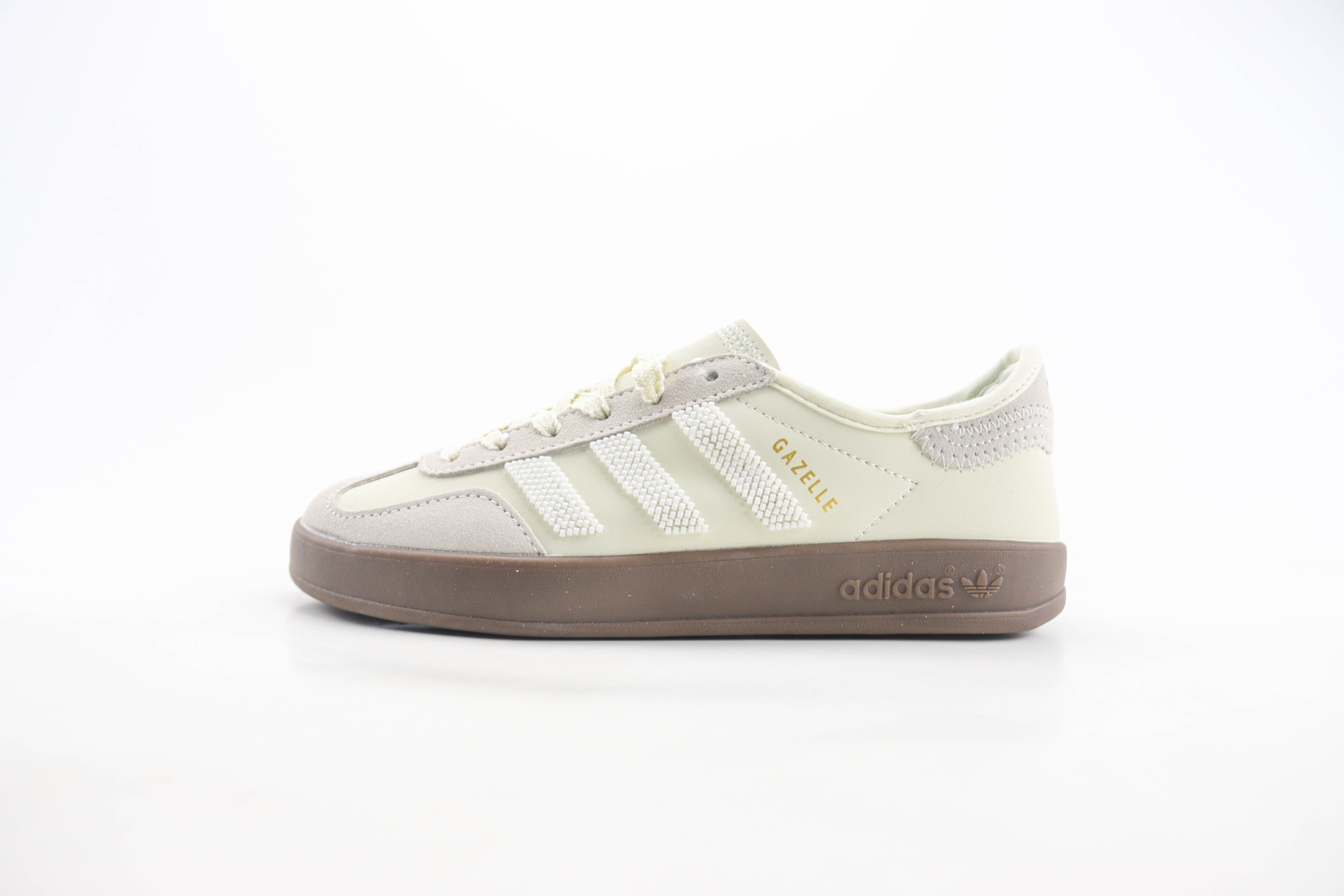 阿迪达斯adidas Origials Gazelle Indoor纯原版本三叶草象牙白灰串珠板鞋 莆田阿迪达斯工厂 货号:IH3719