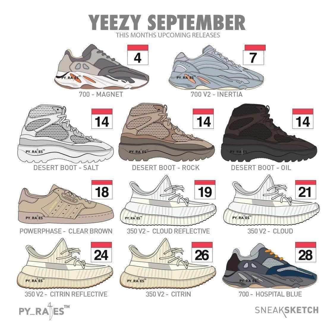 9月份将推出11款adidas Yeezy系列！？吃土少年瑟瑟发抖！ (ID:10810) - 图片1