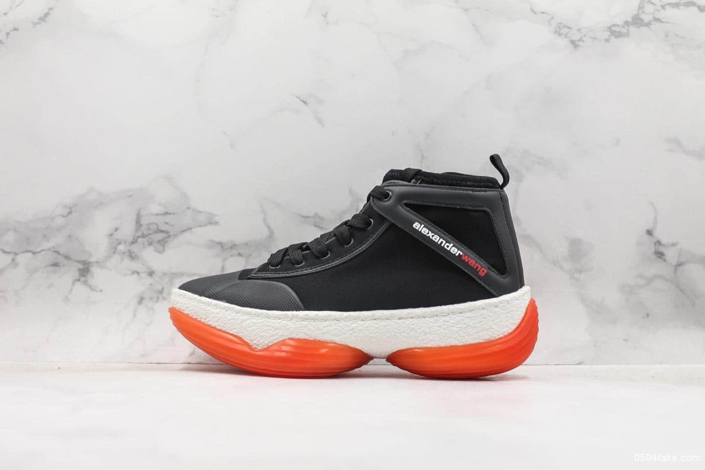 亚历山大·王Alexander Wang A1 Combat Boot黑橙白公司级带半码松糕厚底老爹风球鞋 (ID:10842) - 图片1