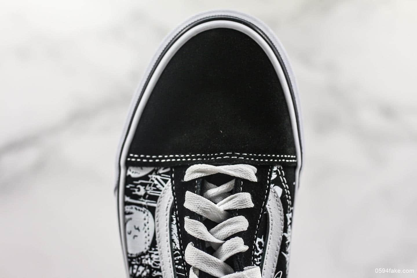 万斯Vans Old Skool黑白骷髅头印花公司级带半码 1:1硫化工艺 原钢印 货号:VN0A4BV5V8V