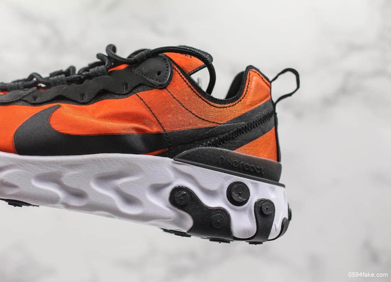 耐克React Element 55 PRM SU19高桥盾联名落叶橘公司级带半码 原厂韩国进口纱网 货号:BQ9241-001