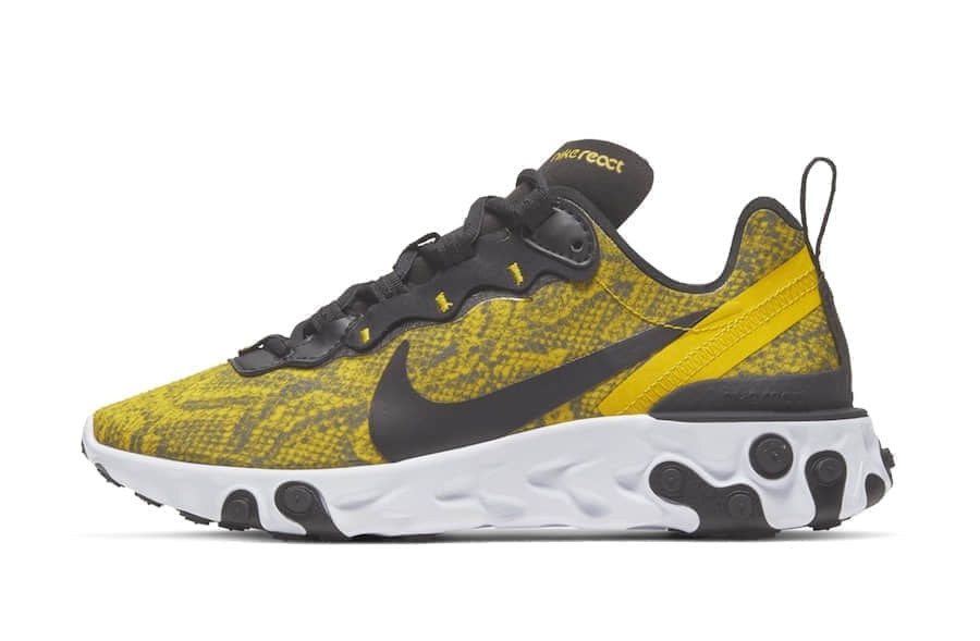 Nike React Element 55释出新配色！敏感内容蛇皮纹印花神秘奢华！