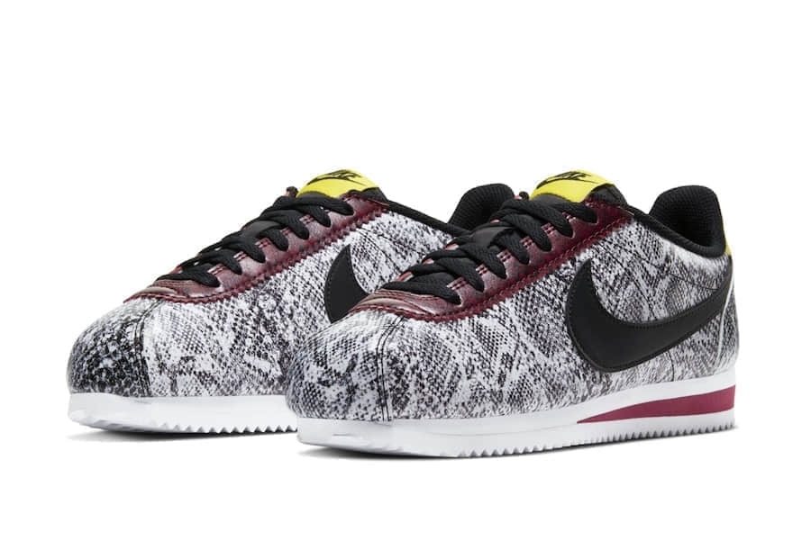 阿甘Nike Cortez新配色释出!霸气黑白蛇皮印花!