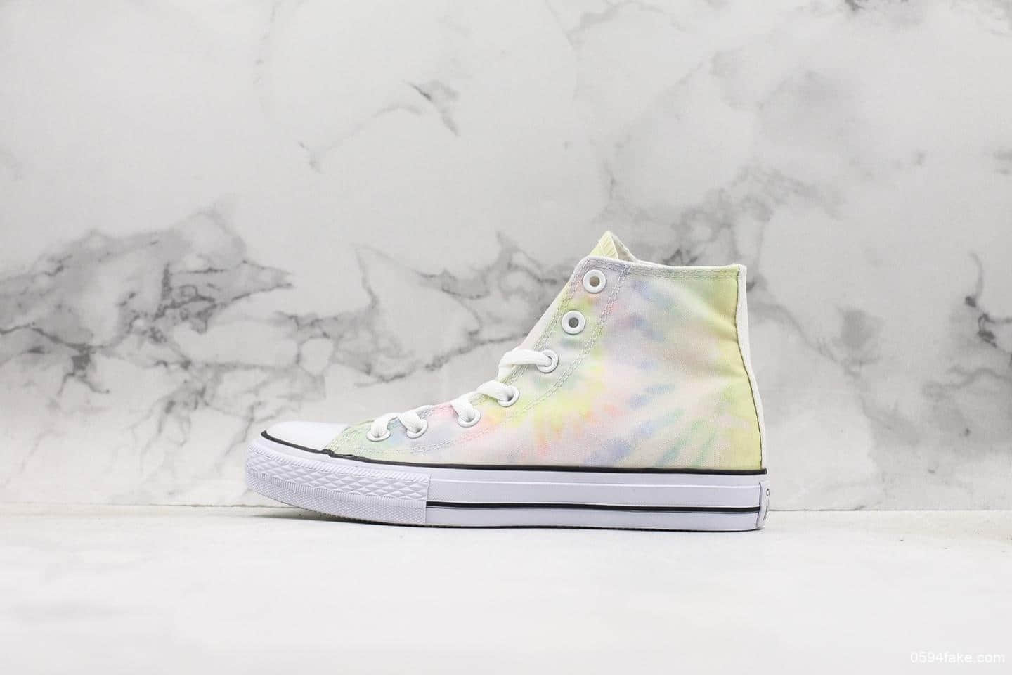 匡威Converse Chuck Taylor意大利限定扎染渐变马卡龙高帮帆布鞋真标带半码三星标欧斯奈鞋垫真标原盒 (ID:11210) - 图片1