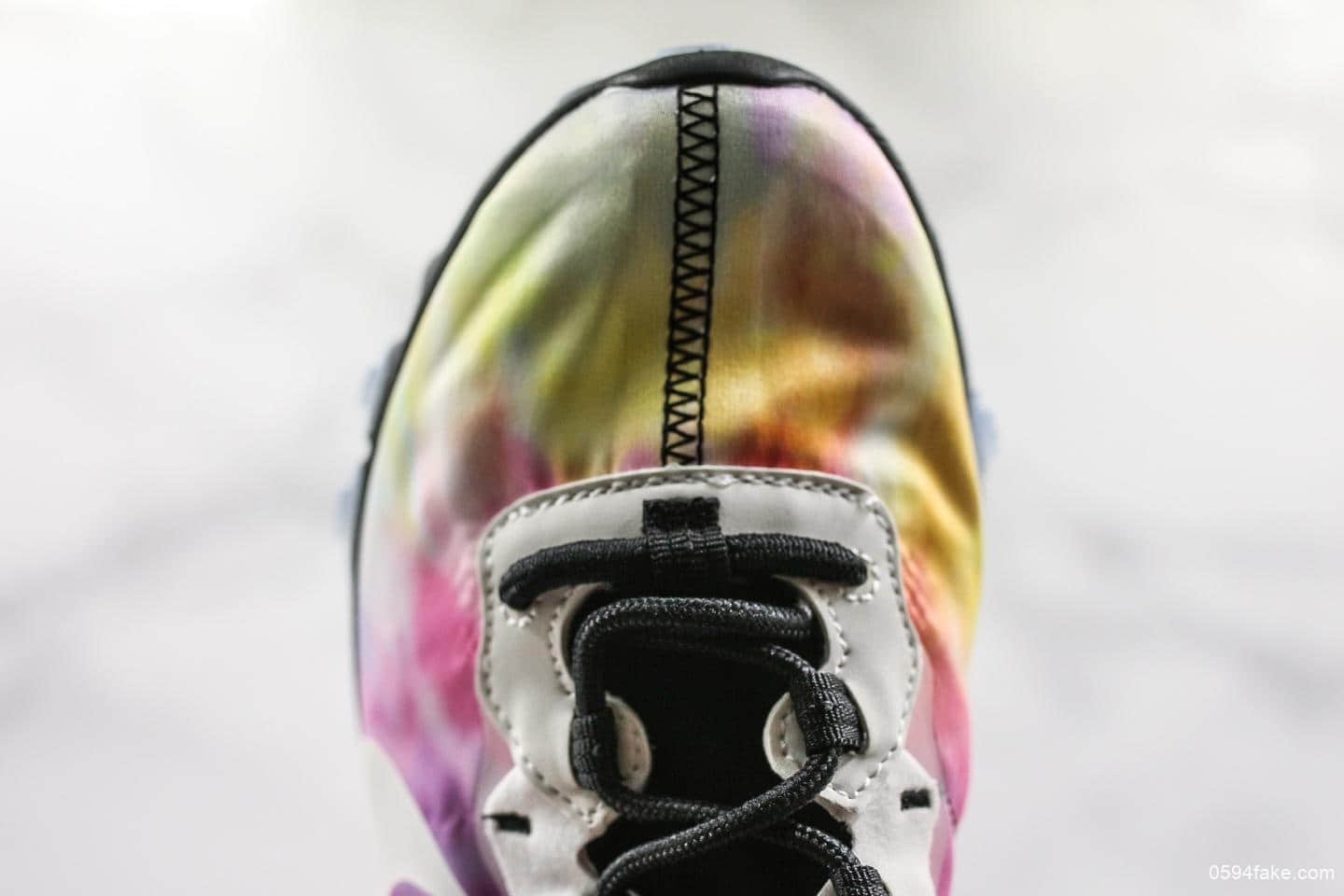 耐克Nike React Element 55 PRM SU19“Tie Dye”高桥盾联名彩虹炫彩扎染跑鞋公司级带半码原厂韩国进口纱网 货号:CJ6896-901