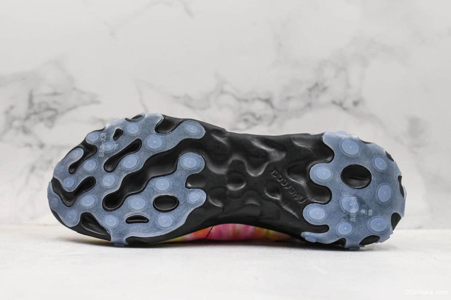耐克Nike React Element 55 PRM SU19“Tie Dye”高桥盾联名彩虹炫彩扎染跑鞋公司级带半码原厂韩国进口纱网 货号:CJ6896-901