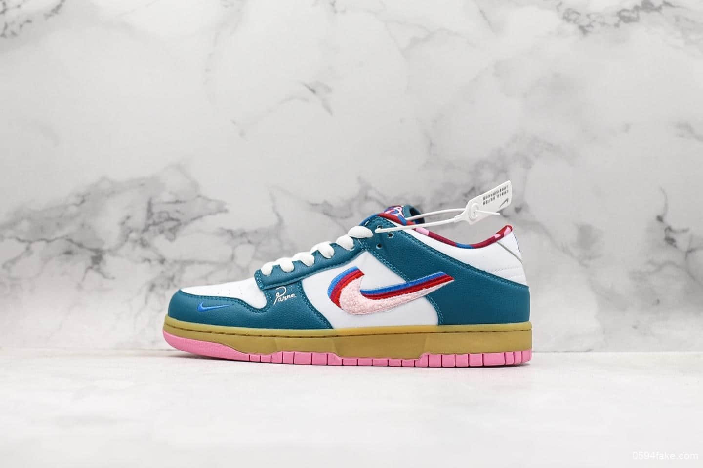 耐克Parra x Nike SB Dunk Low蓝粉色纯原版本带半码原盒原标 (ID:11961) - 图片1