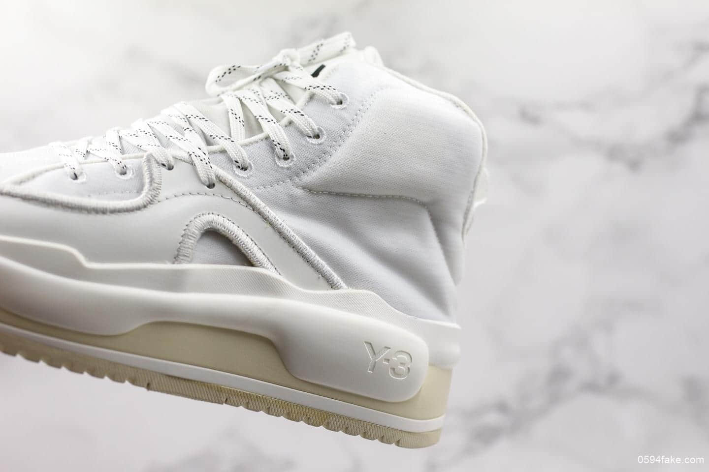 阿迪达斯adidas x Y-3 Hokori White White纯原版本山本耀司骄傲厚底系列中帮复古篮球运动风百搭休闲增高板鞋白米黄 货号:EF2635