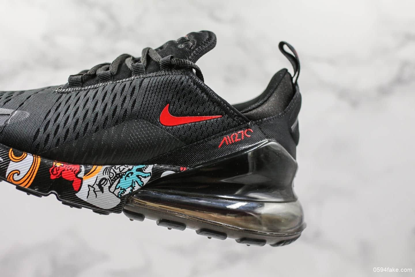 耐克Nike Air Max 270纯原版本真气垫彩绘涂鸦后置半掌大气垫休闲跑步鞋 货号:AH8050-009