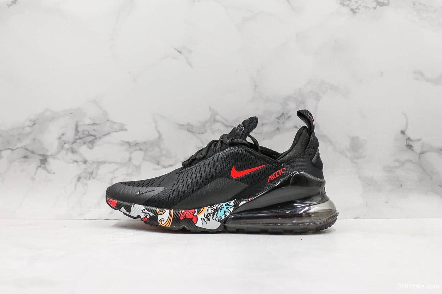 耐克Nike Air Max 270纯原版本真气垫彩绘涂鸦后置半掌大气垫休闲跑步鞋 货号:AH8050-009