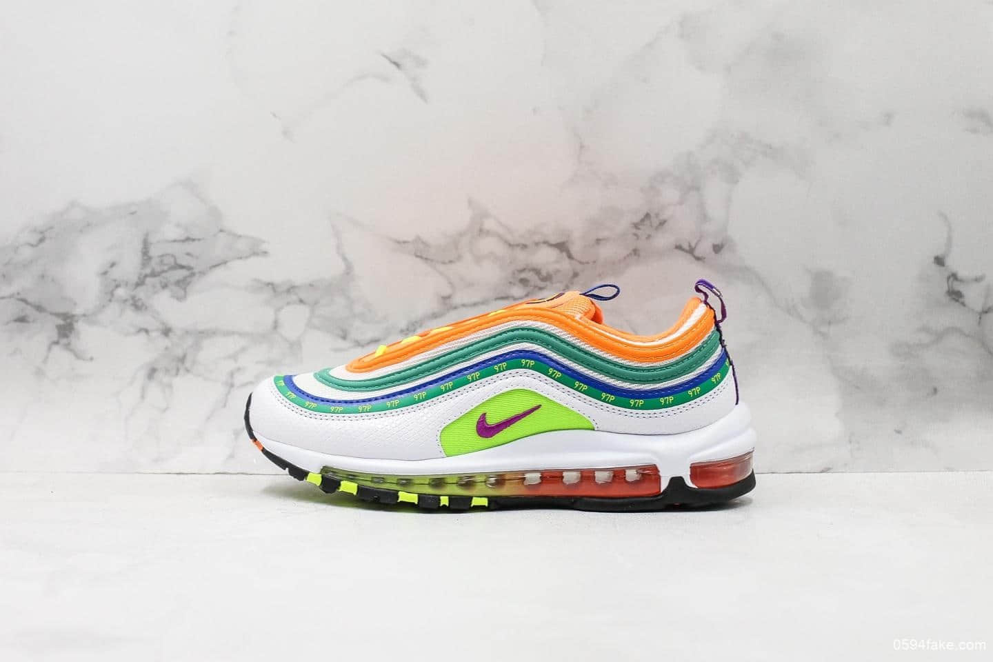耐克Nike Air Max 97 London Summer of Love纯原版本海外限定配色全掌气垫子弹复古跑步鞋 (ID:13101) - 图片1