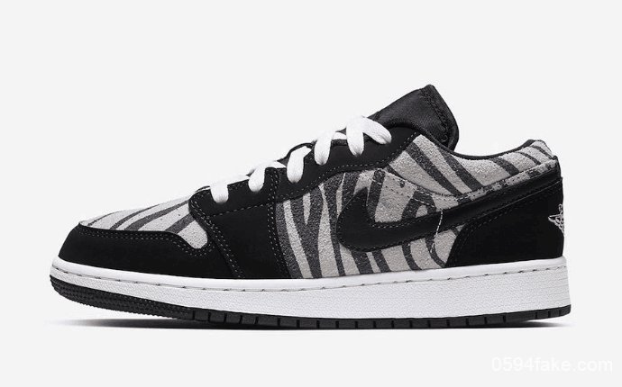 斑马纹点缀!Air Jordan 1 Low GS“Zebra”即将发售! 货号:553560-057