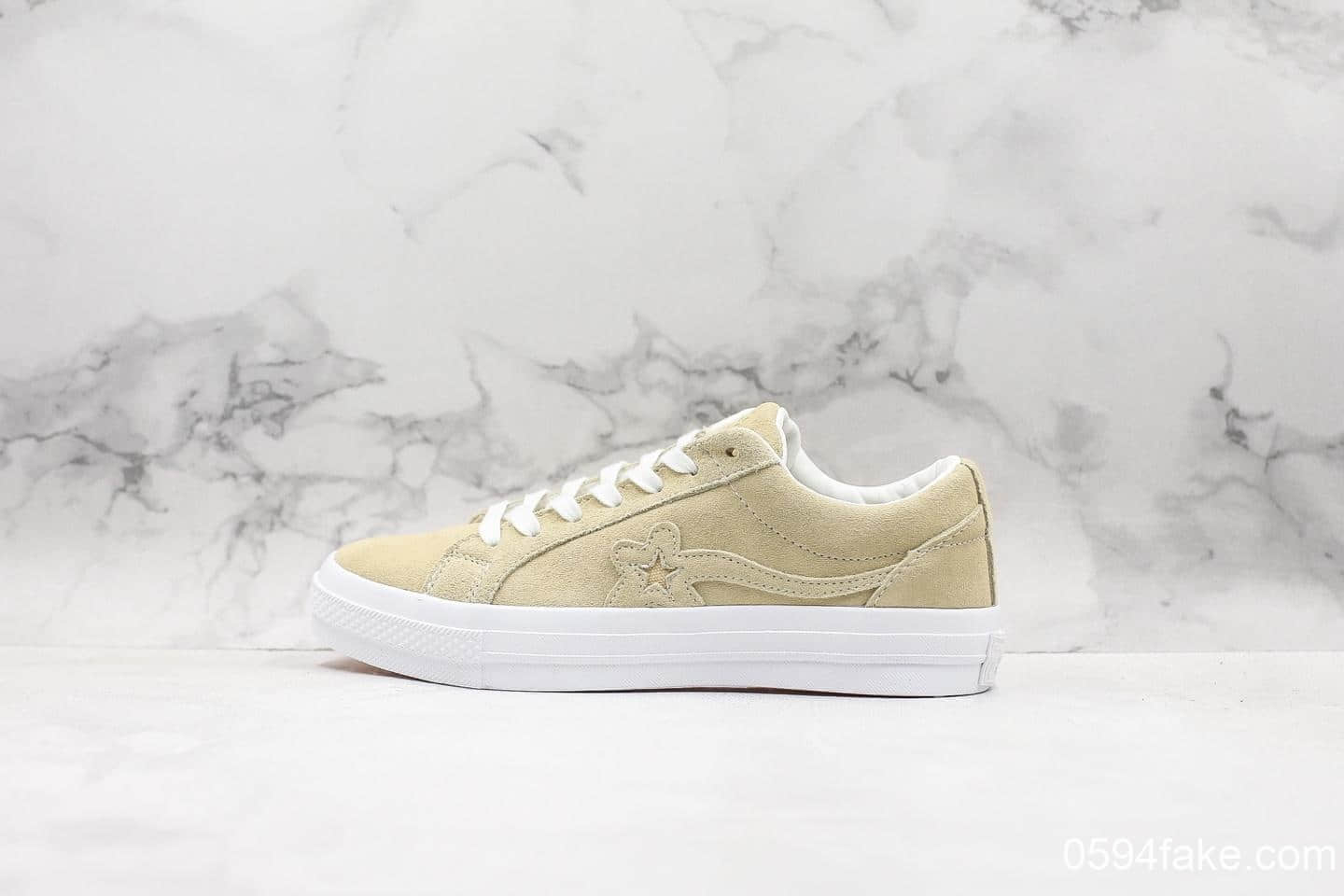 匡威Converse One Star Ox Golf Le Fleur真标硫化麂皮TTC小花原盒原标第三代联名款稀有配色 (ID:13514) - 图片1