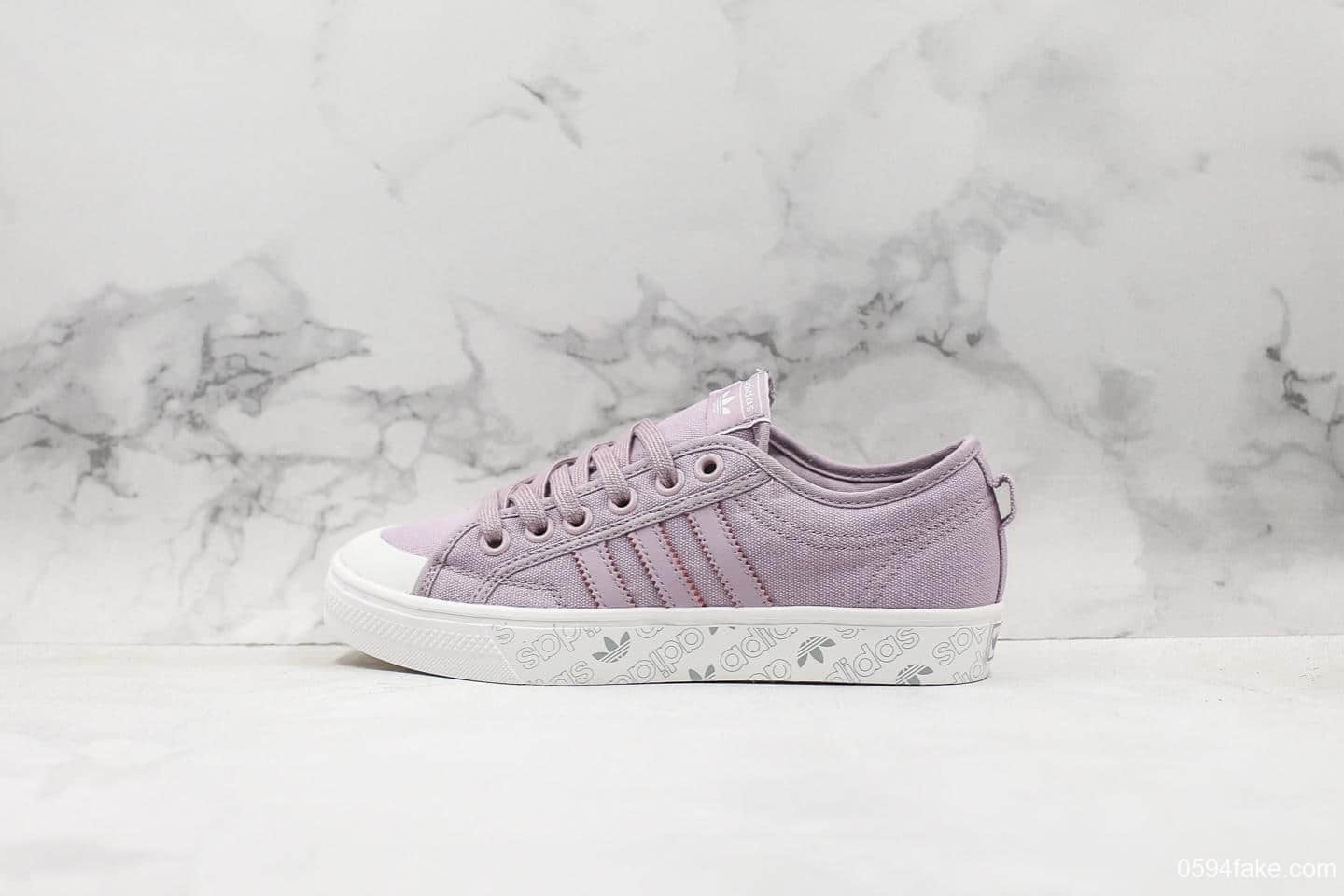 阿迪达斯Adidas Nizza公司级版本三叶草帆布鞋易烊千玺同款原材料中底鞋垫区别市面通货版本 货号:EE5614
