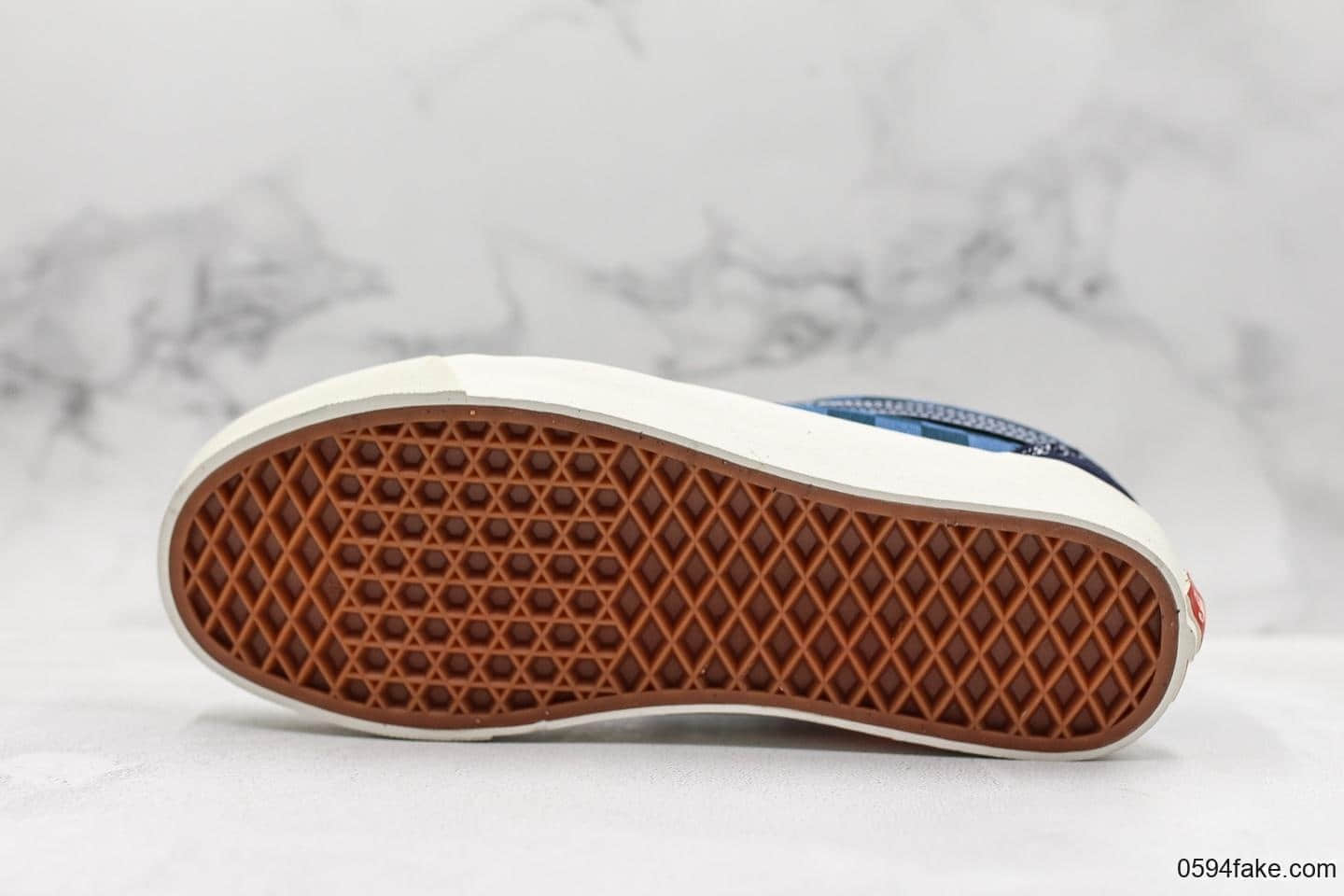 万斯Vans old skool真标硫化版本蓝格子万斯低帮硫化系列蓝色万斯经典敏感内容可充正