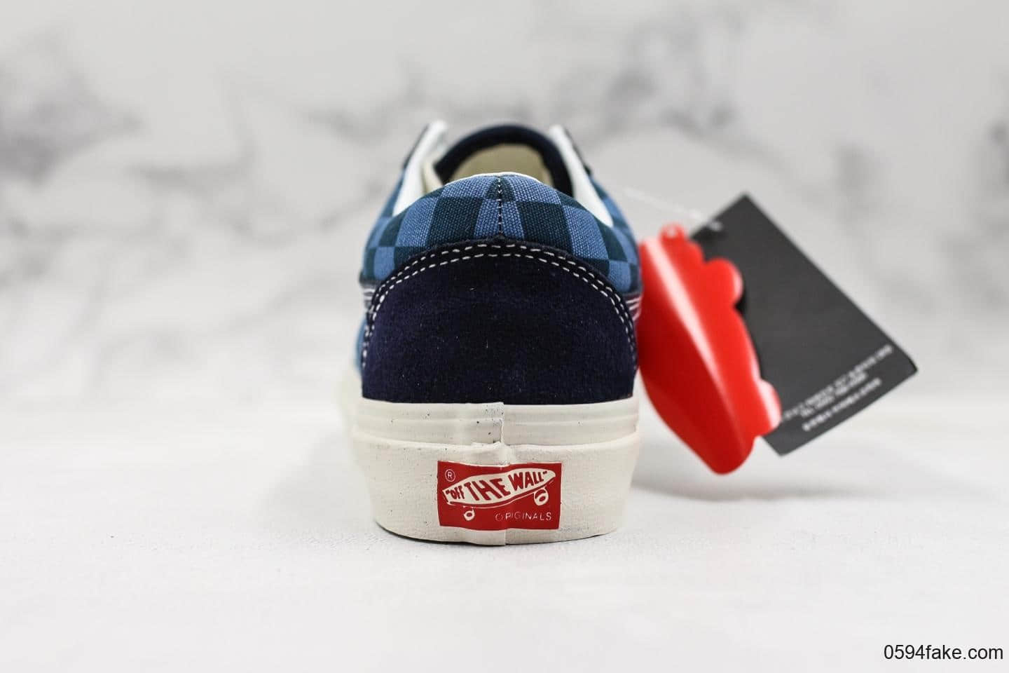 万斯Vans old skool真标硫化版本蓝格子万斯低帮硫化系列蓝色万斯经典敏感内容可充正