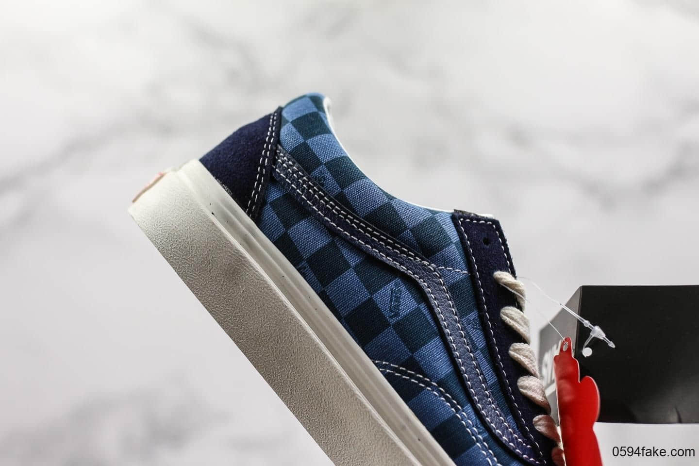 万斯Vans old skool真标硫化版本蓝格子万斯低帮硫化系列蓝色万斯经典敏感内容可充正