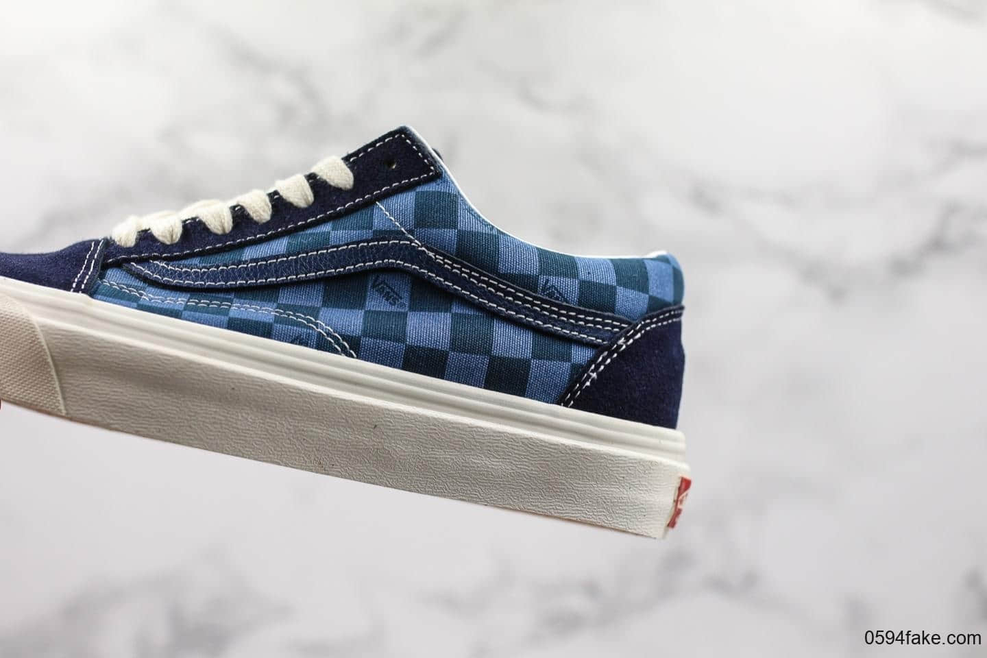 万斯Vans old skool真标硫化版本蓝格子万斯低帮硫化系列蓝色万斯经典敏感内容可充正