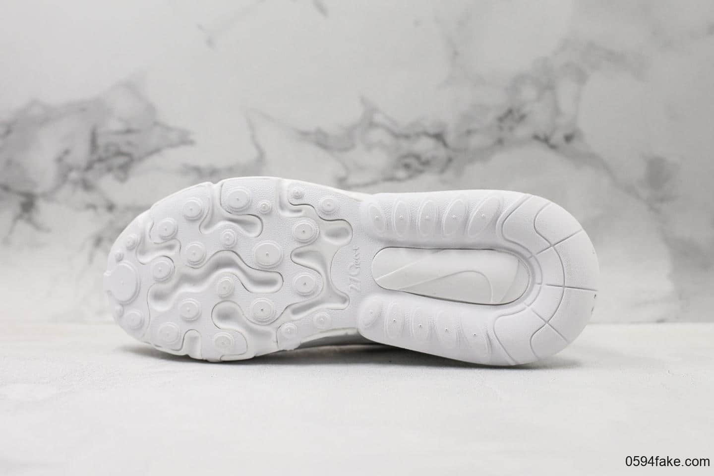 耐克Nike React Air Max 270纯原版本瑞亚后半掌气垫百搭运动慢跑鞋敏感内容猫联名款 货号：AQ9087-101