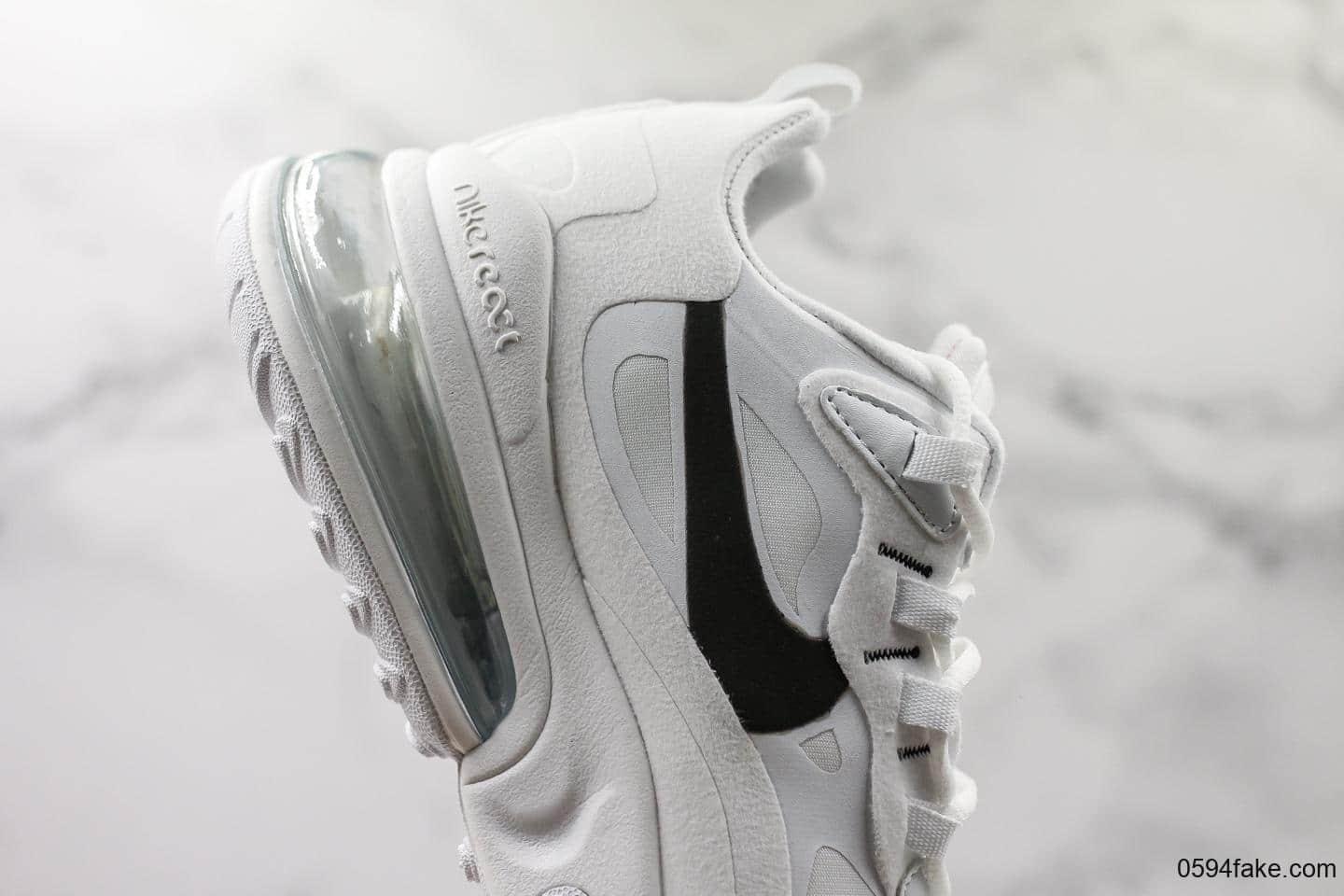 耐克Nike React Air Max 270纯原版本瑞亚后半掌气垫百搭运动慢跑鞋敏感内容猫联名款 货号：AQ9087-101